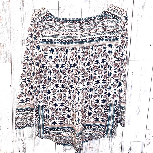 Lucky brand M boho white tunic blouse top - Picture 3 of 3